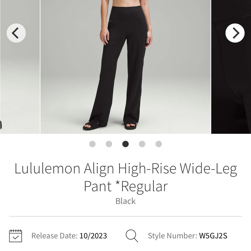 lululemon athletica Black Wide-Leg Pants